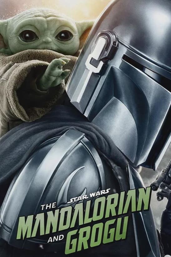A helmeted Mandalorian and Grogu (Baby Yoda) appear together, with Grogu peeking over the Mandalorian’s shoulder. The text reads The Mandalorian and Grogu, bringing a touch of excitement for all Brasil IPTV fans.